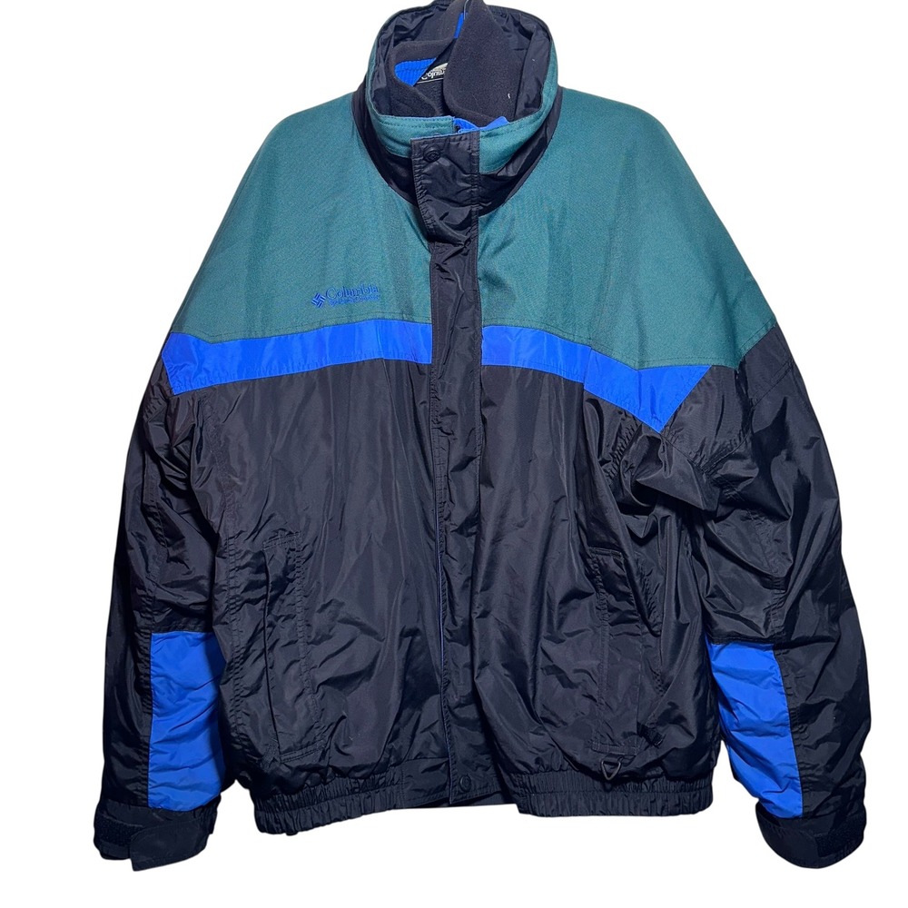 Vintage 1998 Columbia Bugaboo 3-In-1 Jacket Mens XL Tall Blue Green Ski Coat 90s